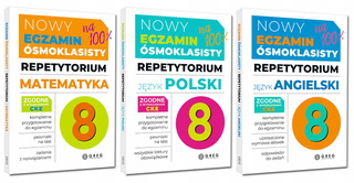 3x Egzamin Ósmoklasisty MATEMATYKA POLSKI ANGIELSKI Repetytorium Greg
