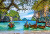 PUZZLE 1500 OCEAN ŁÓDKI NATURA WIDOK DRZEWA