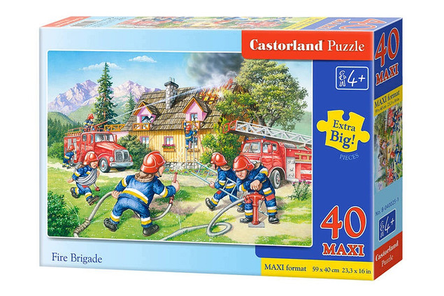 Puzzle 40 Maxi Układanka Dla Dzieci STRAŻ POŻARNA Gaszenie Pożaru 4+ Castor
