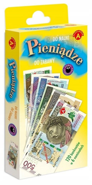 Pieniądze ALEX Do Zabawy i Nauki Liczenia Sztuczne Banknoty 3+ Alexander