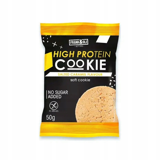 FRANK&OLI Ciastko Proteinowe SŁONY KARMEL Miękkie Bez Cukru 50g x2