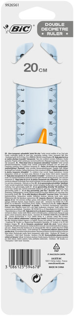 Linijka 20cm Double Ruler 1szt BIC