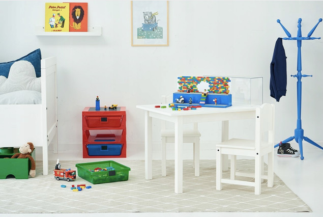LEGO Regał Sorter na Klocki z 3 Szufladami i Płytką Szary