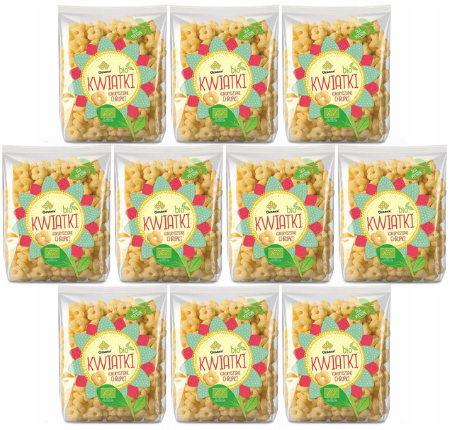 GRANEX Chrupki Kukurydziane Naturalne Misie Kwiatki BIO EKO 80g x10