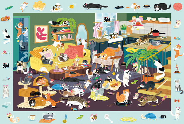 Puzzle Schmidt Spiele 150 el. Wszędzie Koty | Premium Quality ECO dla dzieci 7+
