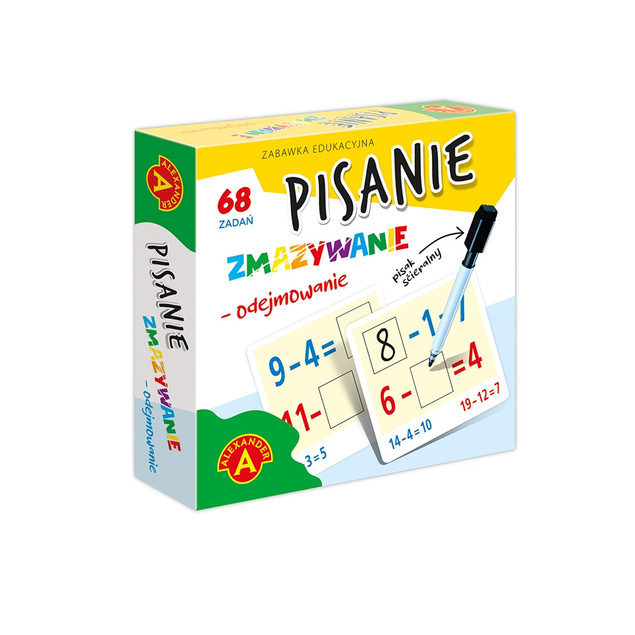 Gra edukacyjna matematyka Pisanie Zmazywanie – Odejmowanie 6+ Alexander