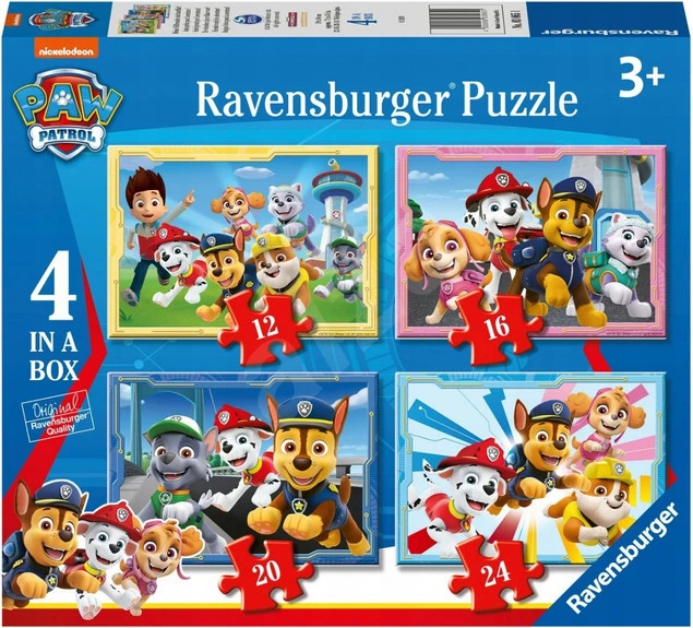 Puzzle 4w1 Drużyna Psi Patrol - bohaterowie