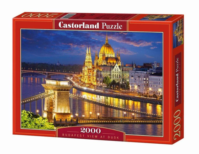 Puzzle 2000 Krajobraz Widok Miasto BUDAPESZT NOCĄ Pałac Most 9+ Castor