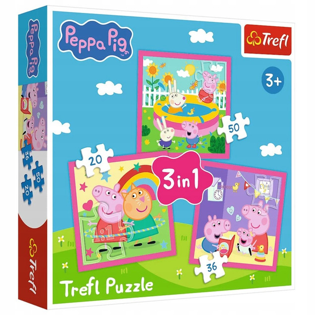 Trefl Puzzle 3w1 Peppa i przyjaciele
