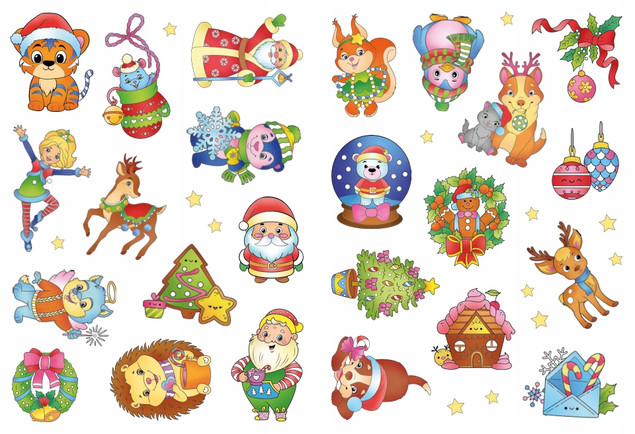 Kolorowanka z tatuażami fluo Mikołaj