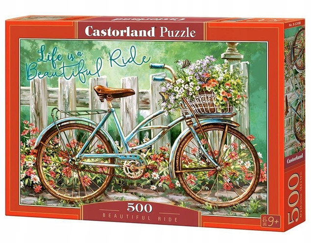 Puzzle 500 Układanka Kwiaty ROWER Przejażdżka Kwiatki Wiosna 9+ Castorland
