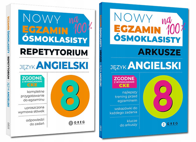 Egzamin Ósmoklasisty KOMPLET Repetytorium Arkusze JĘZYK ANGIELSKI Greg