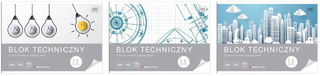 3x Blok Techniczny BIAŁY Dla Dzieci Szkoła Plastyka A4/10k 170g Interdruk