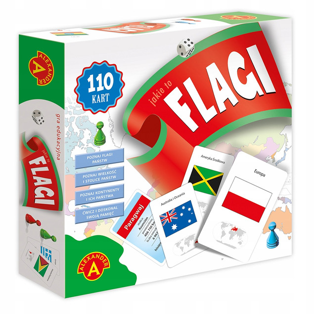 JAKIE TO FLAGI? Gra Rodzinna Edukacyjna 7+ Alexander 2698