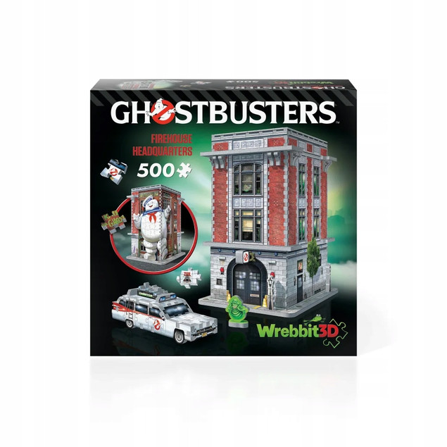 Wrebbit 3D Puzzle: Remiza Pogromców Duchów Ghostbusters Firehouse 500 elementów
