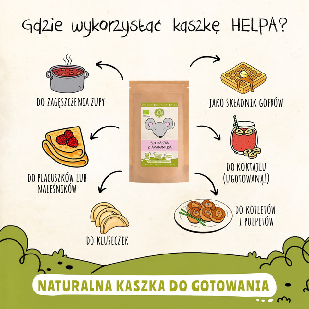 Bio Kaszka z Amarantusa 200 g HELPA eko, bez dodatku cukru, bezmleczna