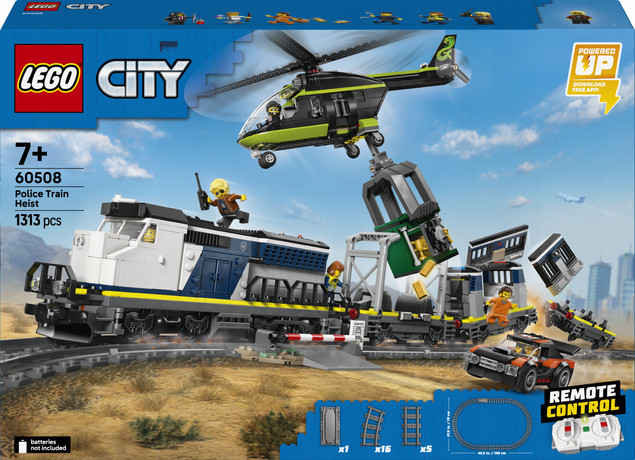 LEGO City 60508 Napad na Policyjny Pociąg Powered Up Zestaw Kolejowy Klocki dla Dzieci 7+