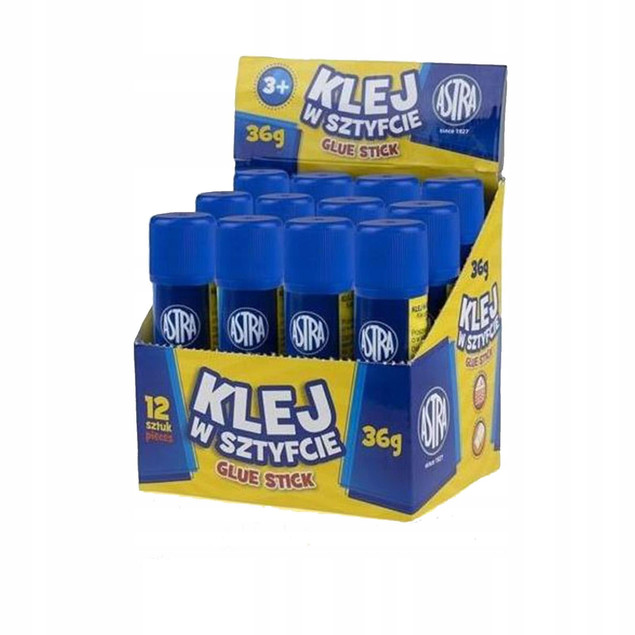 Klej w sztyfcie 36g Astra - przezroczysty bezpieczny