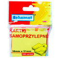 Karteczki Samoprzylepne 38x51mm Żółte 100 sztuk