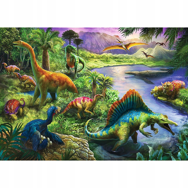 Puzzle 200 Układanka DINOZAURY Zwierzęta Dżungla Las Obraz 7+ Trefl