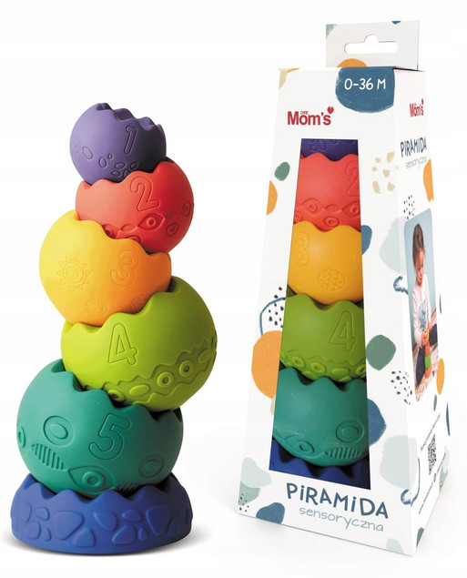 Piramida sensoryczna pastelowa Hencz Toys 26 cm