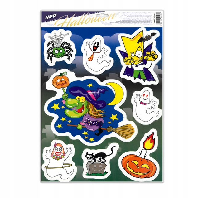 Naklejki Halloween Okienne HA005 30x42cm MIX 1szt.