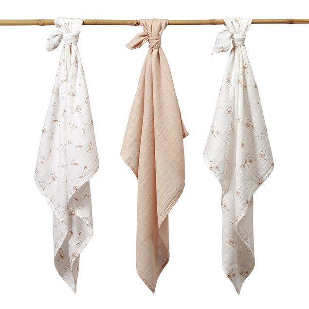 Babyono Pielucha bambusowa 70x70 3-pak 397/13 beż
