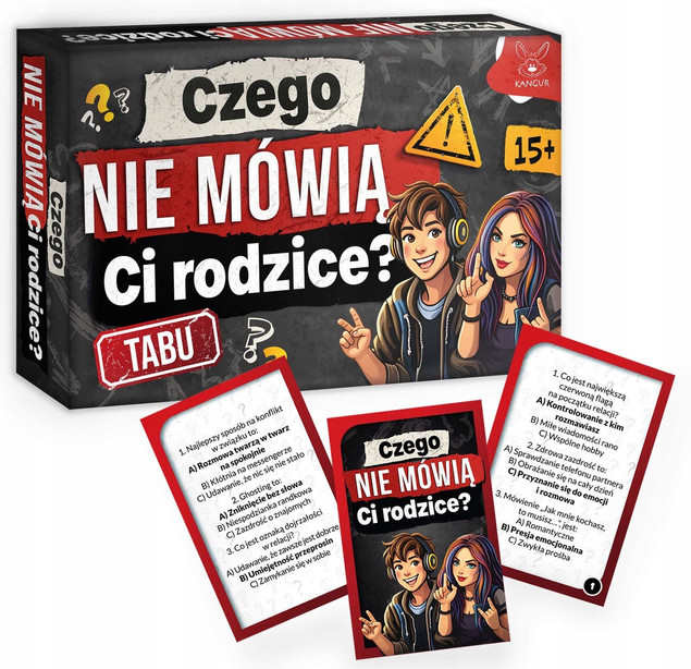 Gra quizowa Czego nie mówią Ci rodzice – 162 pytania, 54 karty, 0,15 kg
