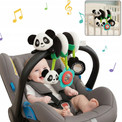 Zawieszka do Wózka PANDA Spiralna Sensoryczna z Lusterkiem i Grzechotką 0m+