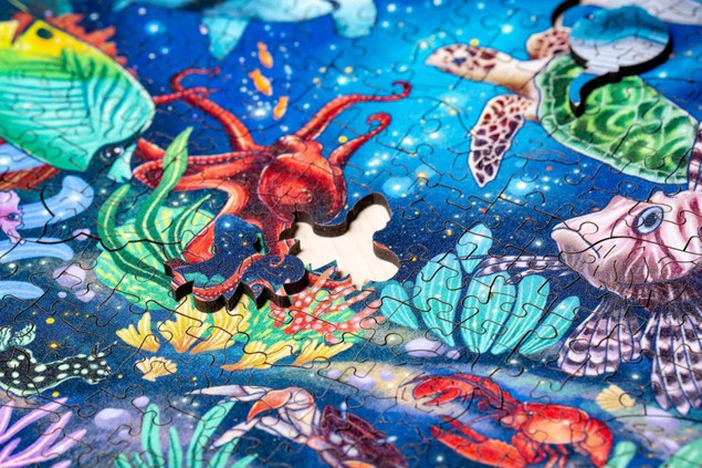 Ravensburger - Drewniane puzzle - Kolorowy świat morza 500
