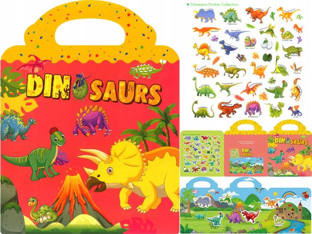 Książeczka z Naklejkami Dinozaury ASKATO +3 lata