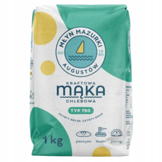 Mąka pszenna chlebowa typ 750 Młyn Mazurki 1 kg