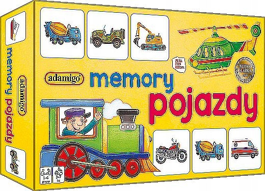 Gra planszowa Adamigo Memory Pojazdy dla Dzieci 3+