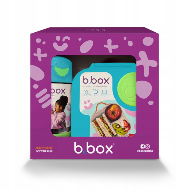 b.box Zestaw Bidon Tritan 450 ml i Śniadaniówka 1l Niebieskie Owoce
