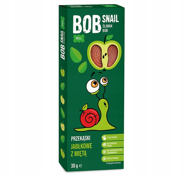 BOB SNAIL Przekąska Owocowa MIX SMAKÓW 30g x 10 Sztuk Bez Cukru i Glutenu