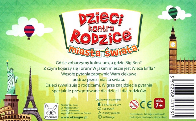 Dzieci Kontra Rodzice Miasta Świata Gra Rodzinna 7+ Kangur