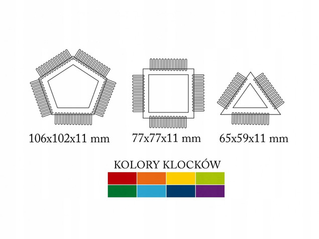 ASKATO Klocki Konstrukcyjne Szczotkowe 32 el. Kreatywne