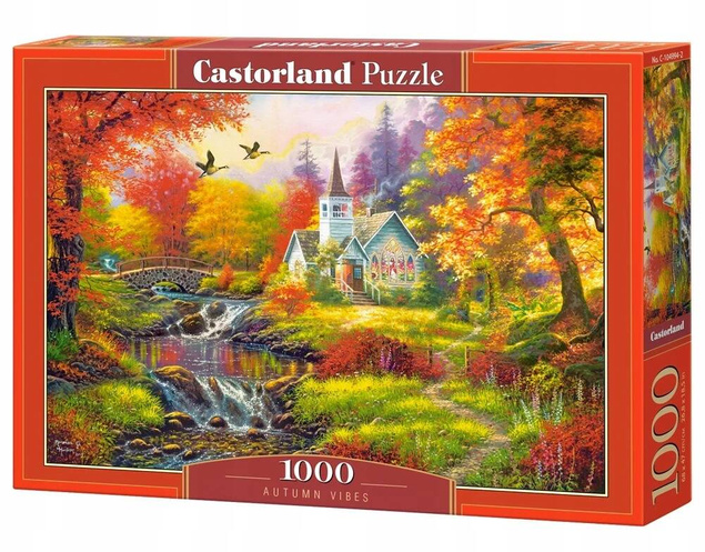 Puzzle 1000 Układanka Jesień NATURA Chatka Krajobraz Rzeka 9+ Castor