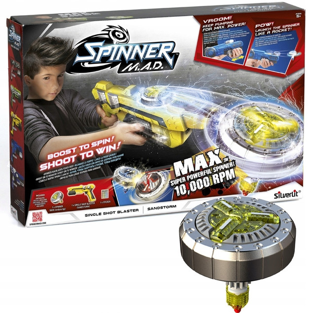 Pistolet Silverlit Spinner Shot Blaster Zielony 86300 z 1 Spinnerem