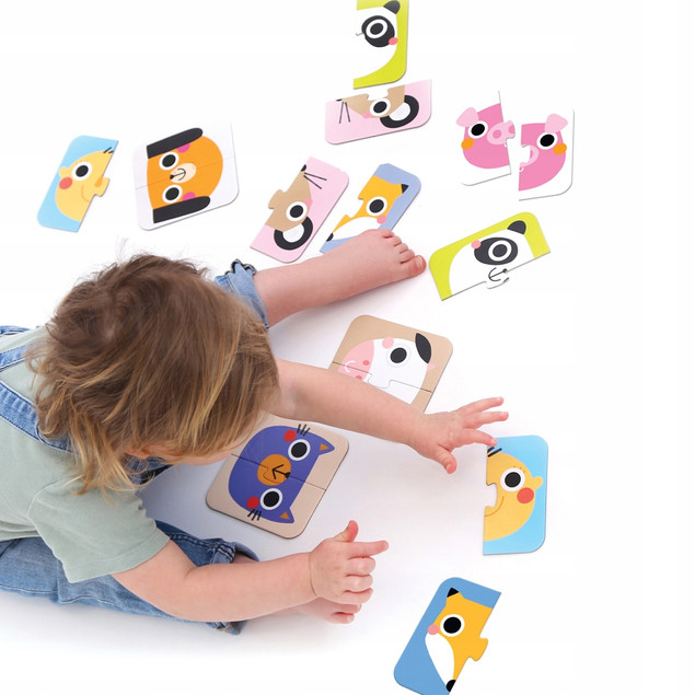 Puzzle Układam Połówki Buzie Układanka Edukacyjna 16el. 15M+ CzuCzu