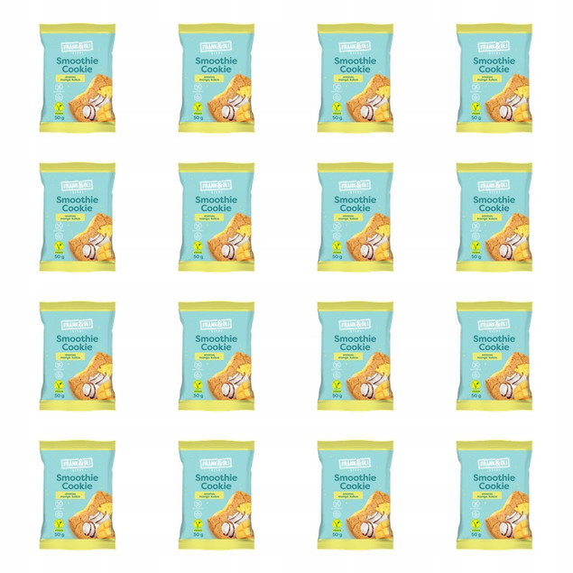 Frank & Oli Smoothie Cookie Bezglutenowe Kokos Ananas Mango 50g x16