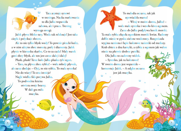 Czytanki Sylabowe MAŁA SYRENKA I WIELKIE SKARBY Monika Ślizowska 5+ Skrzat