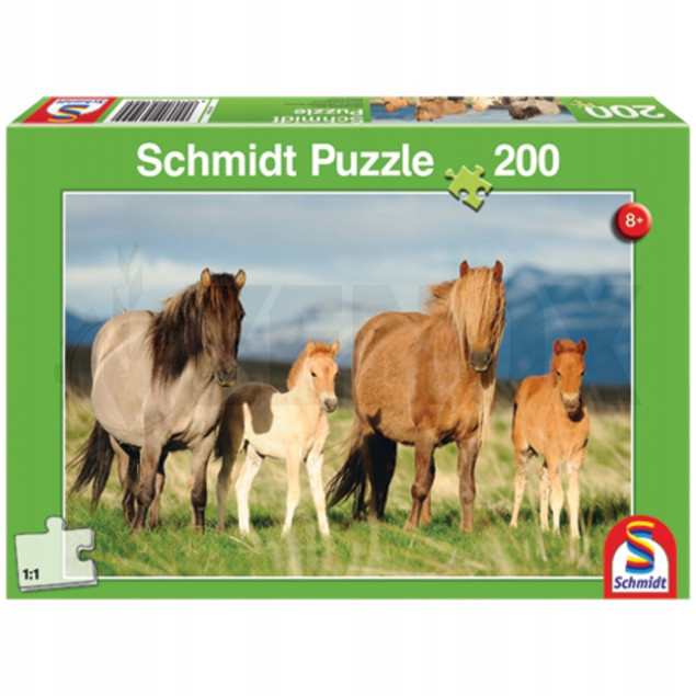 Puzzle Schmidt Spiele 200 el. Konie Rodzinne Zdjęcie G3 dla Dzieci