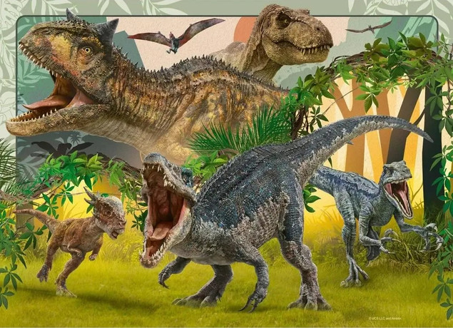 Puzzle 4x100 Jurassic World Bumper Pack Ravensburger Dinozaury