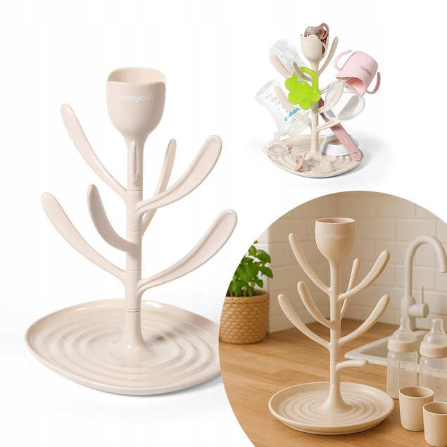 Babyono Ociekacz Suszarka do butelek i smoczków TULIP 1072/01 beige
