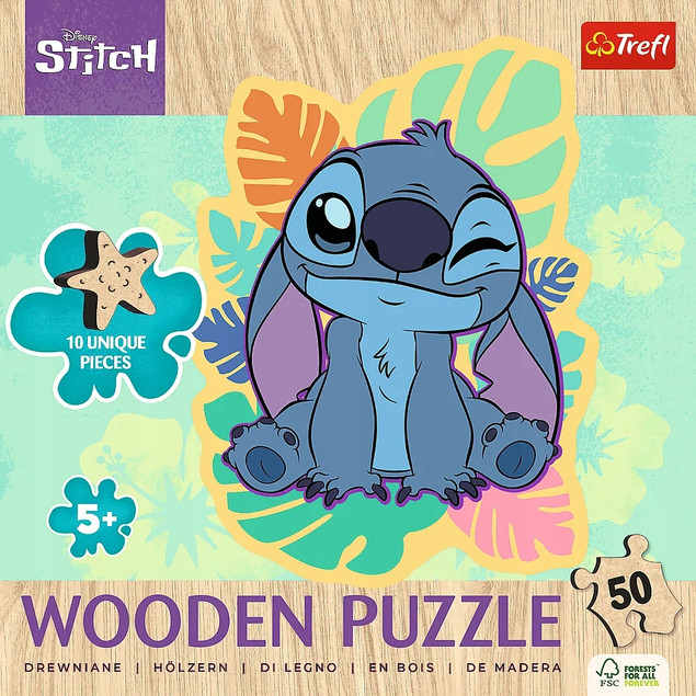 Puzzle drewniane 50 Wesoły Stitch TREFL