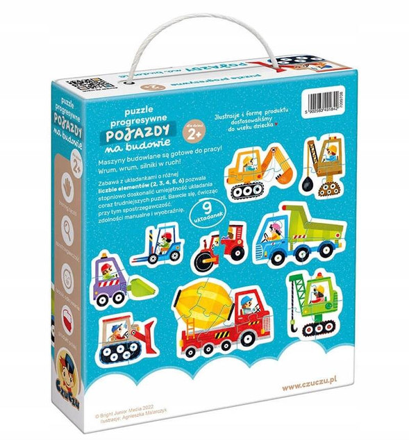 Puzzle Progresywne Pojazdy Na Budowie Układanka 2+ CzuCzu