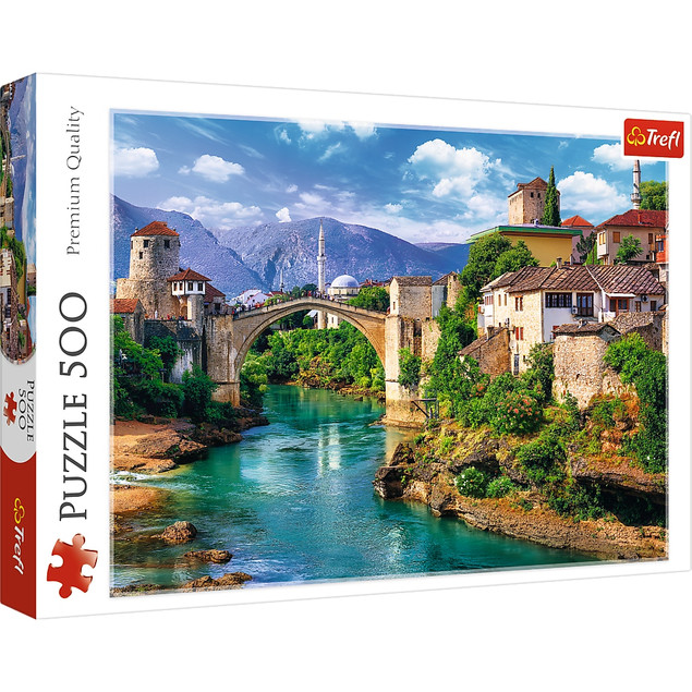 Puzzle 500 Układanka STARY MOST W MOSTARZE Góry Miasto Bośnia 10+ Trefl