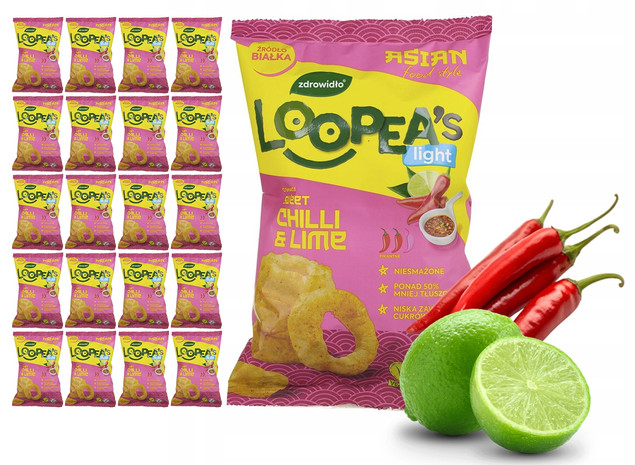 Chrupki o Smaku SWEET CHILLI & LIME Loopea's 50g x20