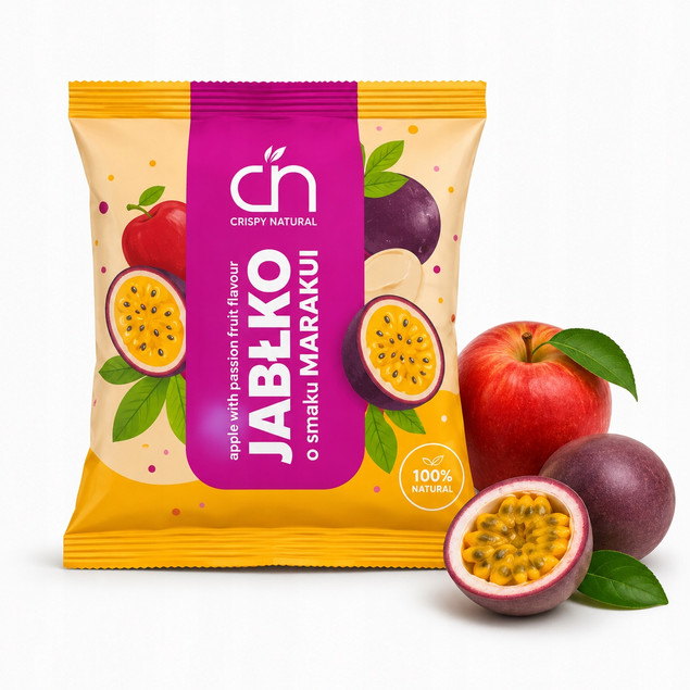 Chipsy jabłko o smaku marakui 18g CRISPY NATURAL